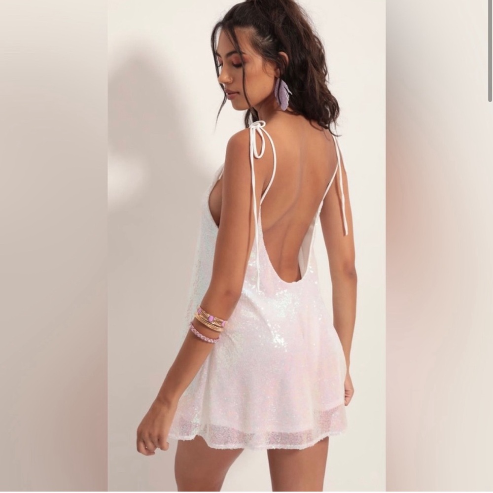 Lucy in the Sky Dress - Kiara Tie Dress, Size Small, Iridescent